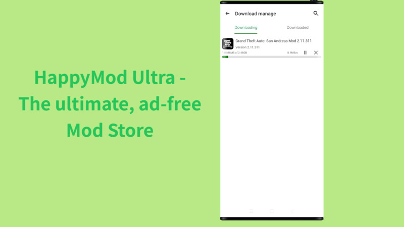 HappyMod Ultra download manager screen